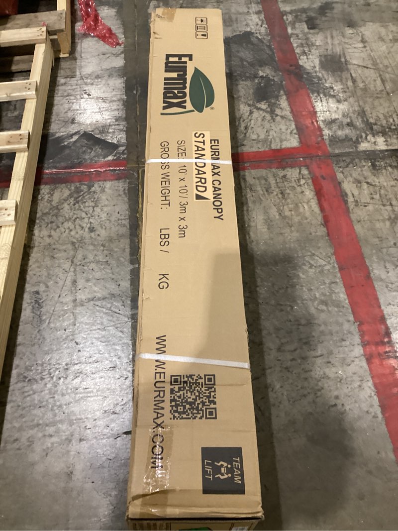 Condition photo showing New/Like New for eurmax usa standard 10x10ft patio pop up canopy tent for outdoor events commercial instant canopies with heavy duty roller bag,bonus 4 canopy sand bags (white) white 10x10