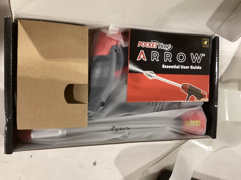 Condition photo showing Good Condition for pocket hose arrow customizable spray nozzle, as seen on tv | flow force tech, 4 precision tips, jet stream to gentle watering, rust-resistant, non-slip grip, ideal for car wash