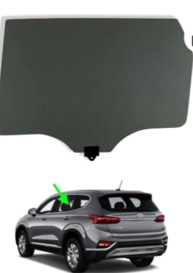 Fits 2019-2023 Hyundai Santa Fe Driver Left Side Rear Door Window Glass Factory Tinted, DOT approved