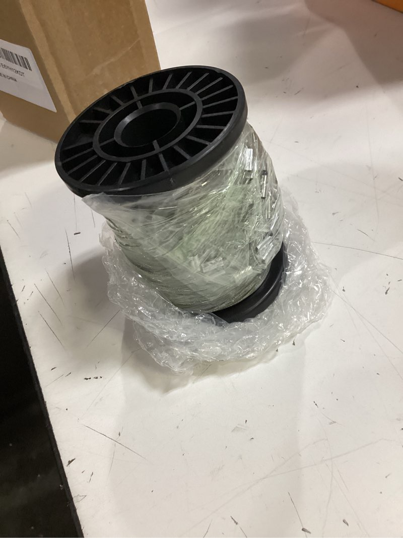 Condition photo showing Good Condition for 316 stainless steel cable, 400ft 1/32in wire rope 7 * 7 strand with 100pcs aluminum sleeves crimp, thin metal wire rope cable for hanging, clotheslines, trellis wires, garden wires 400ft 1/32"