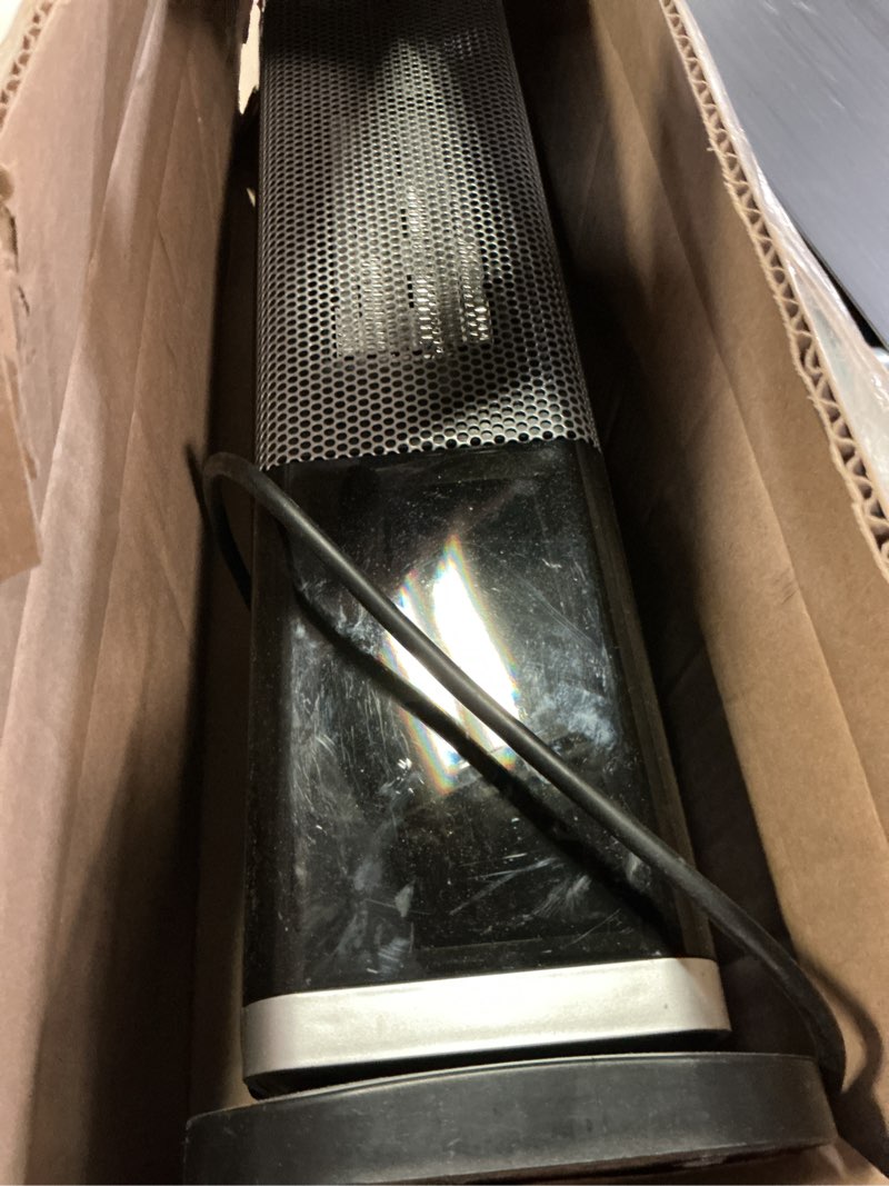 Condition photo showing As Is for space heaters for indoor use, 1500w ptc ceramic electric heater with thermostat, room temperature display, 70° oscillation, remote control, 12h timer, quiet portable heater for office bedroom