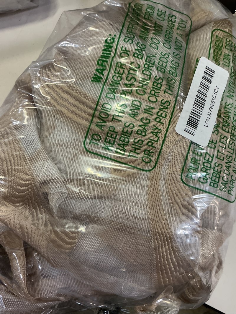 Condition photo showing Good Condition for napearl elegant beige sheer curtains, light filtering voile drapes, rod pocket window curtains drapes for living room & bedroom, scroll jacquard curtain valances, 2 panels set 52"w x 84"l (pack of 2) beige