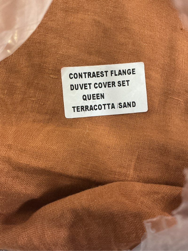 Condition photo showing New/Like New for quince linen double flange duvet cover queen