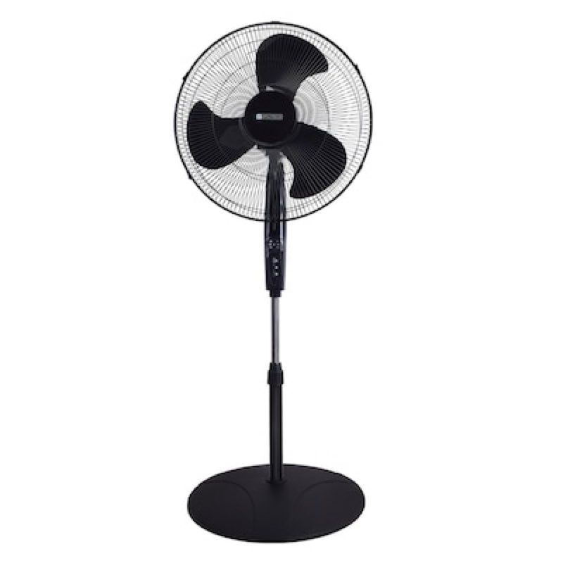 utilitech 18-in indoor oscillating pedestal fan, in black with remote