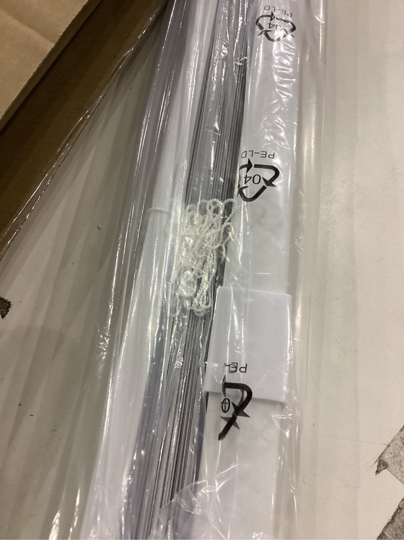 Condition photo showing New/Like New for LazBlinds No Tools-No Drill 1" Aluminum Mini Blinds, Cordless Blinds for Indoor Windows, Light Filtering Horizontal Blinds and Shades for Window Size 42'' W x 64'' H, White No Drill-white 42'' W x 64'' H
