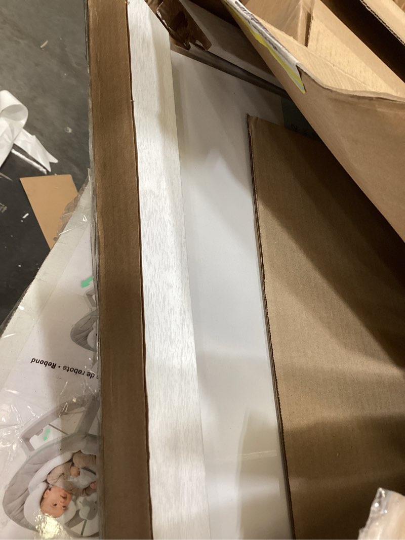 Condition photo showing As Is for mcs studio gallery 20x28 poster frame natural woodgrain engineered wood, vertical & horizontal wall hanging large picture frame for photos, posters & art prints (2-pack) 1-pack white woodgrain 20x28