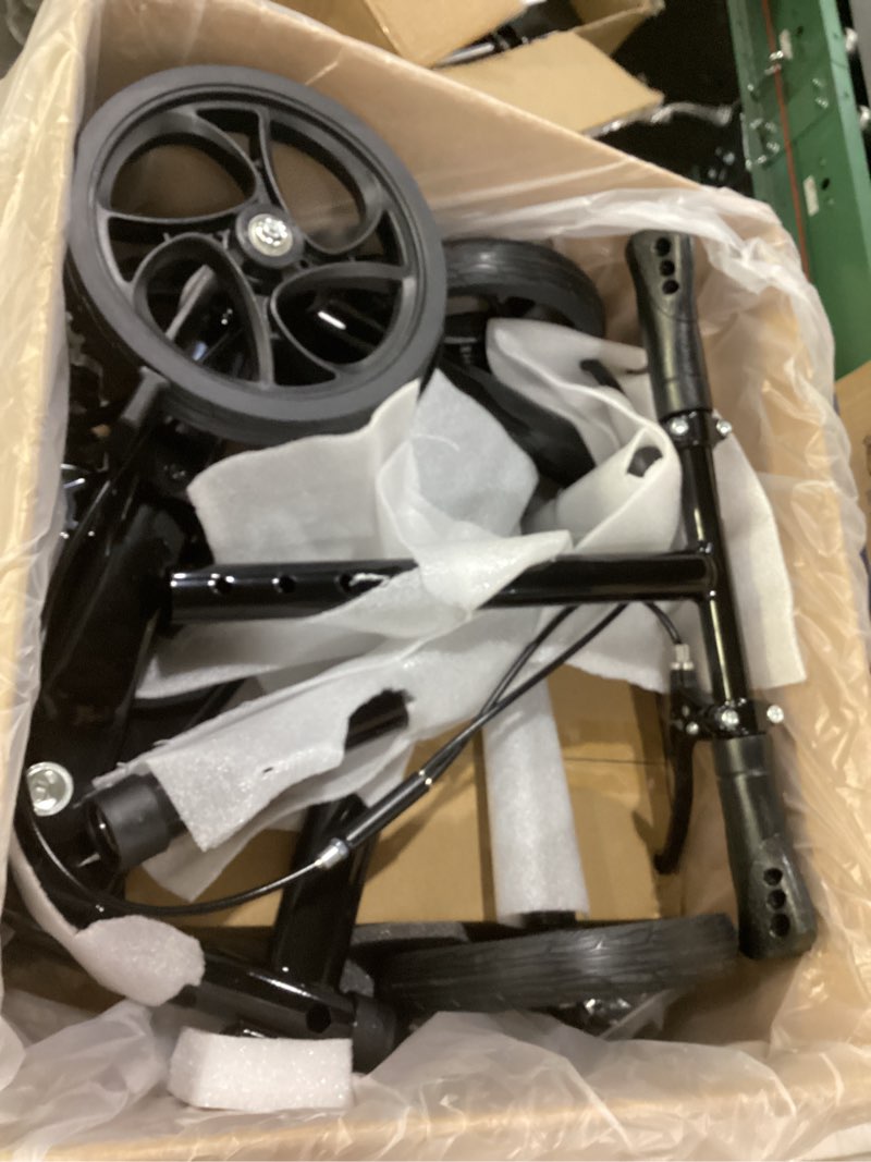 Condition photo showing Good Condition for aojin knee scooter for adults for footinjuries, 300lbs capacity, all terrain foldable knee scooter walker with bag, 13" wide pu seat, compact crutches alternative (black) blacks