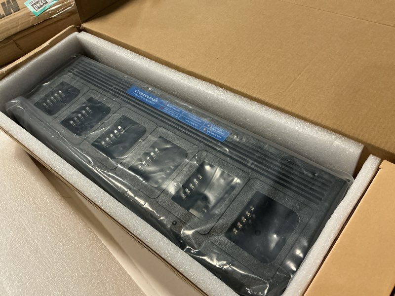 Condition photo showing Good Condition for Commountain Multi Unit Charger for Kenwood Radios TH-D74A NX-3220 NX-320 NX420 NX3200 NX3300 NX3320 NX3400 TK-2173 TK2360 TK3170 TK3173 TK3360 KNB, Replace KSC-256 KSC-256K Six Gang Charger