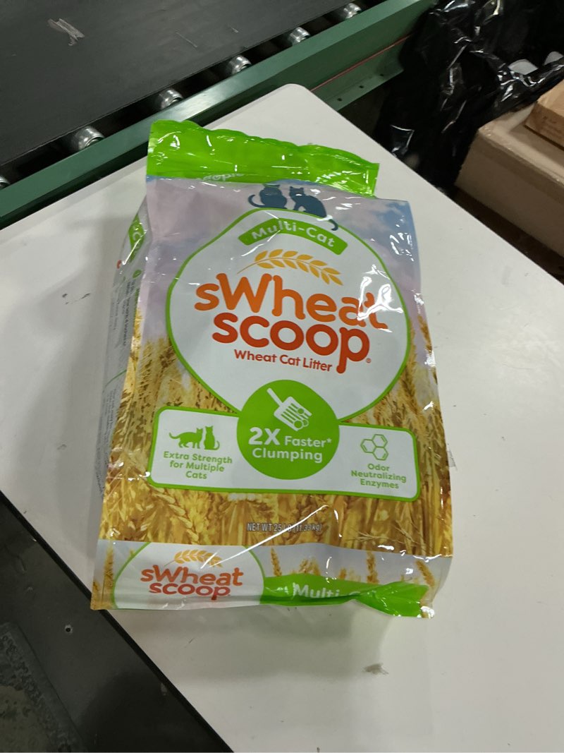 Condition photo showing Good Condition for sWheat Scoop Natural Wheat Multi-Cat Litter, Superior Clumping with Odor Neutralizing Enzymes, 25 Pound Bag Multi-Cat 25 Pound