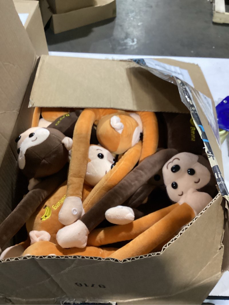Condition photo showing New/Like New for 14 pack 18 inch hanging monkey stuffed animal toys cute soft plush hanging monkey toys for room decoration animals party favors birthday christmas easter gift?2 color (color set 2)