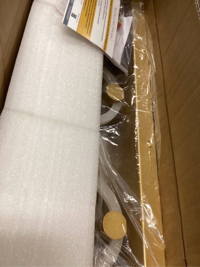 Condition photo showing Good Condition for 3 Light Bathroom Vanity Light Metallic Gold Vanity Light Acrylic LED Up and Down Dimmable Lighting 24 inch Bathroom Light Fixtures