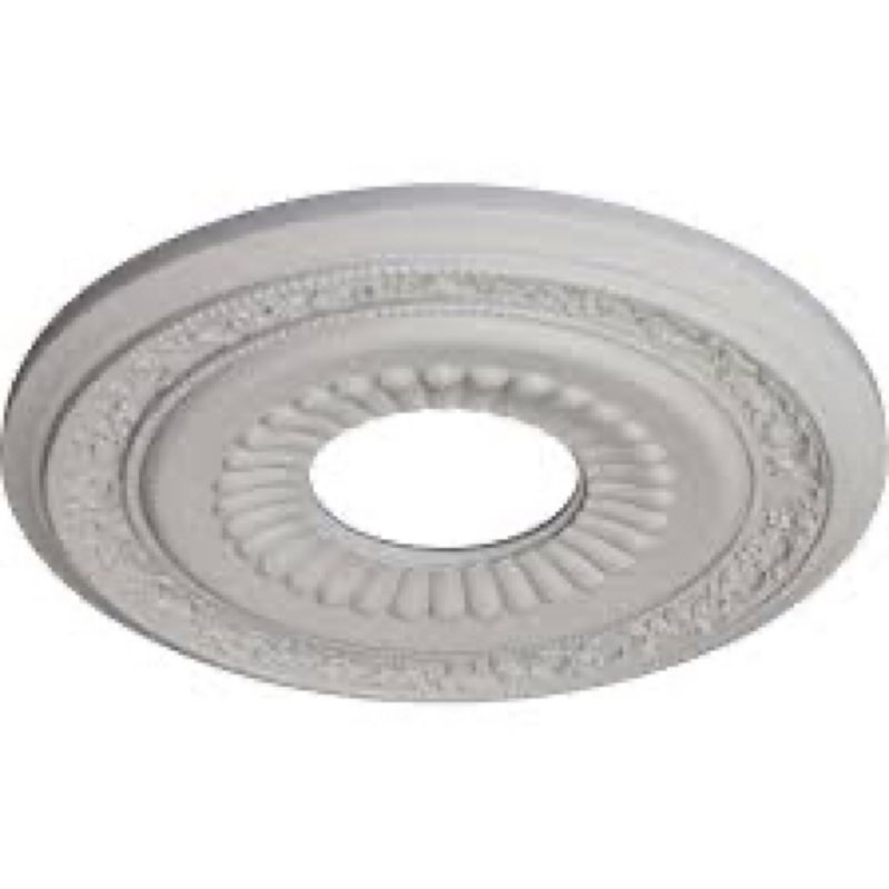 Ekena Millwork Lauren Urethane Ceiling Medallion with a 20 5/8" outer diameter, 6 1/4" inner diameter, and 1 3/8" projection