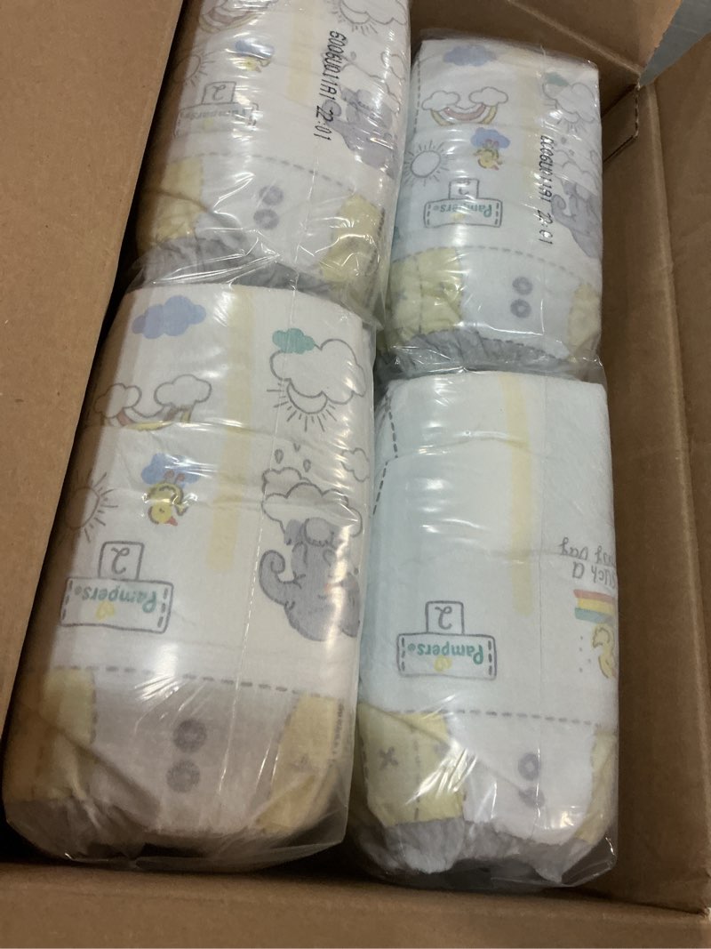 Condition photo showing New/Like New for Pampers Swaddlers Diapers, Size 2 (10-22 lbs), 148 Count, Absorbent, Keeps Baby Dry and Comfortable, Skin Safe Disposable Baby Diaper Size 2 148