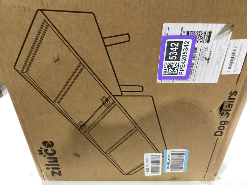 Condition photo showing Good Condition for 17.13" h dog stairs for small dogs, 2-in-1 pet steps & ottoman - foldable dog stairs for couch, non-slip wooden pet stairs for puppy senior injured dogs (black)