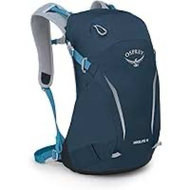 Osprey Hikelite 28L Lightweight Hiking Backpack - Durable Travel Daypack with Rain Cover for Men and Women, Atlas Blue, S/M