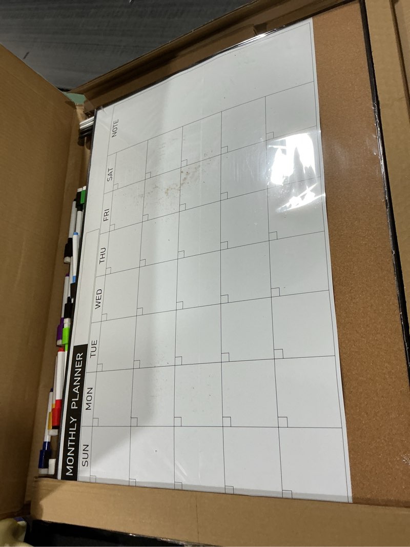 Condition photo showing Good Condition for U Brands 4-in-1 Dry Erase Calendar Planner White Board, Office Supplies, with Markers, Magnets and Push Pins, 16” x 20” 16" x 20"