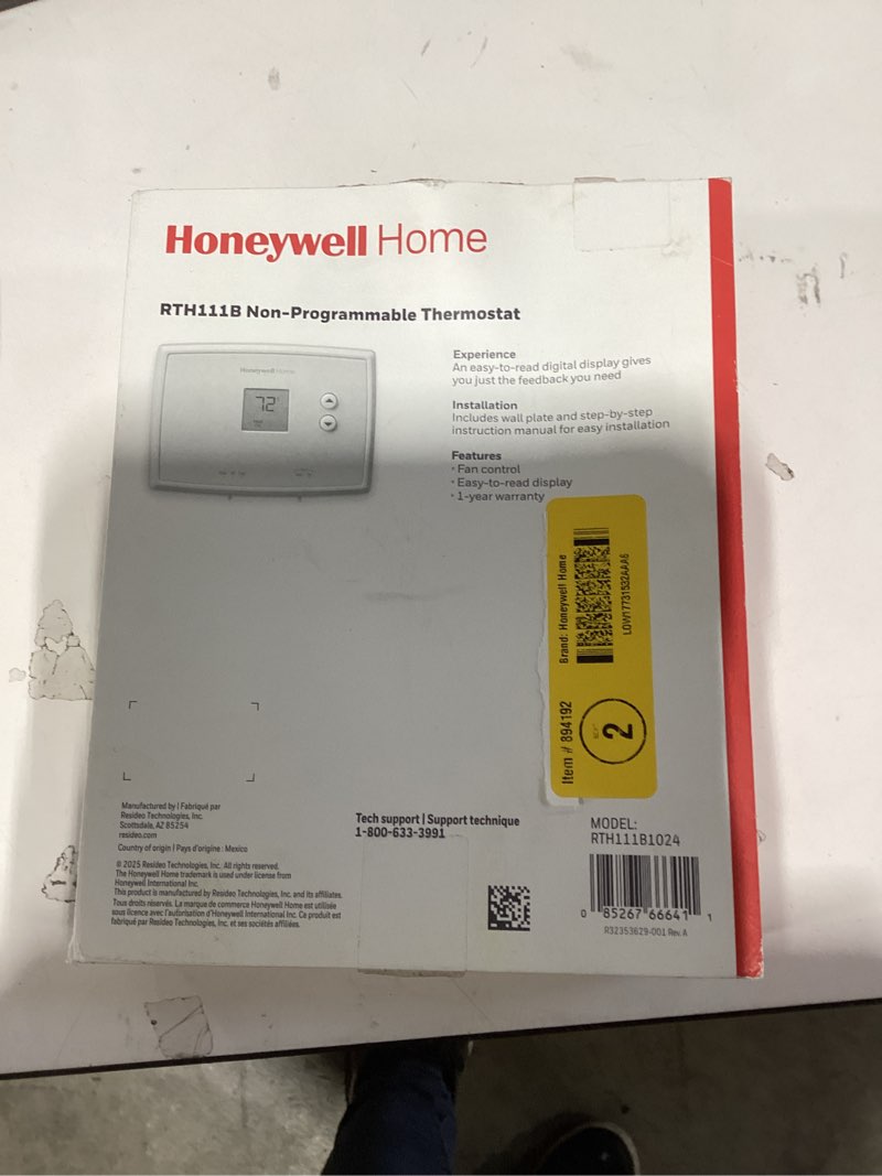 Condition photo showing New/Like New for honeywell home rth111b 24-volt electronic non-programmable thermostat single-stage heating