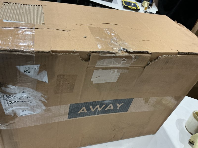 Condition photo showing As Is for away softside bigger carry-on suitcase, 23 inch expandable high-strength nylon luggage with spinner 