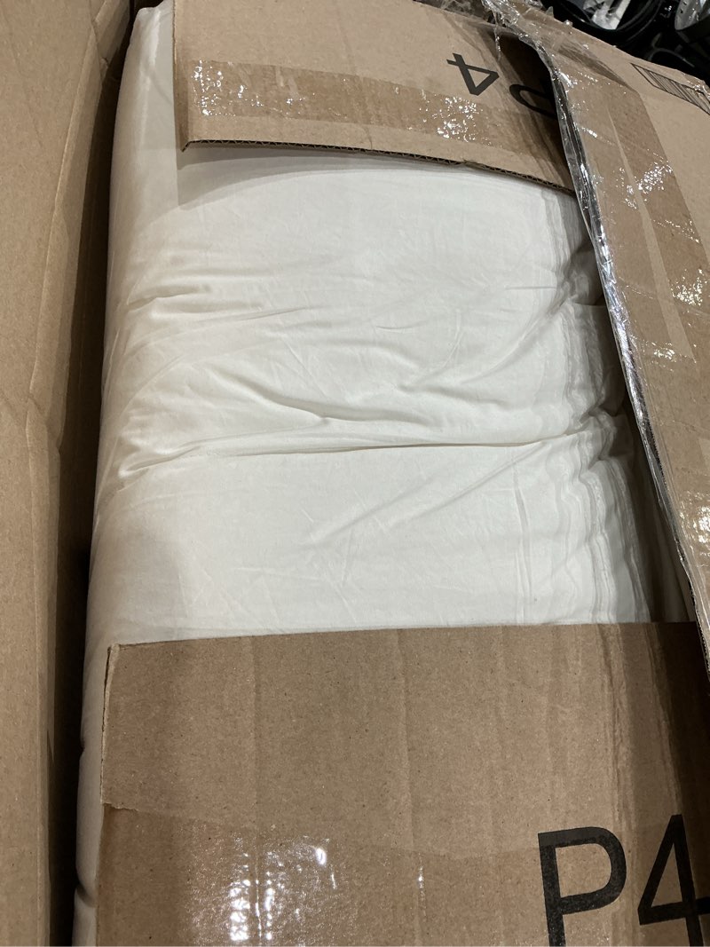 Condition photo showing As Is for martha stewart white goose king size feathers down fiber comforter, 100% cotton duvet insert king, hotel luxury hypoallergenic comforter 59oz light warmth 106 x 90 inch white/light warmth king