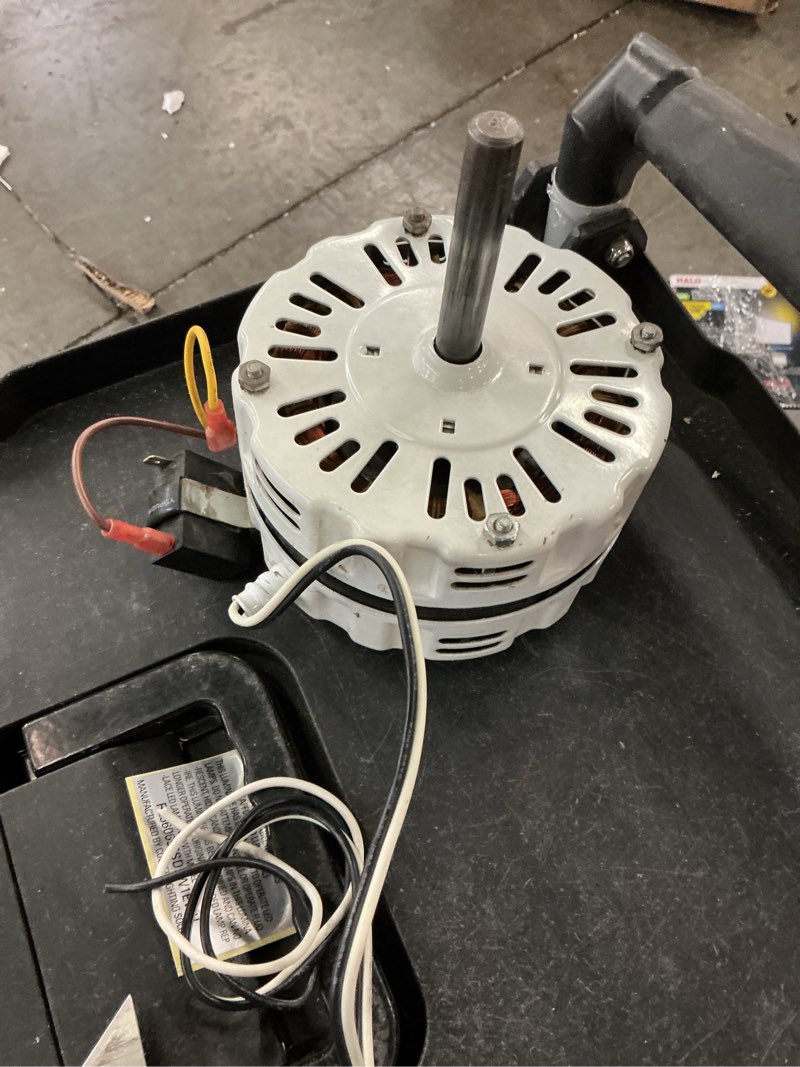 Condition photo showing As Is for master flow 6 in. h x 5 in. d galvanized metallic aluminum/steel replacement motor