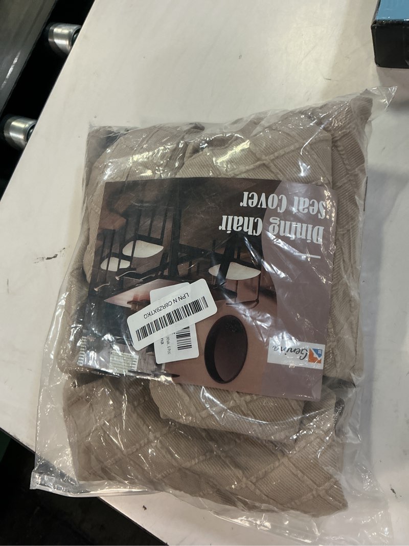 Condition photo showing New/Like New for genina waterproof seat covers for dining room chairs covers dining chair cover kitchen chair covers (khaki, 6 pcs) khaki 6 pcs-standard