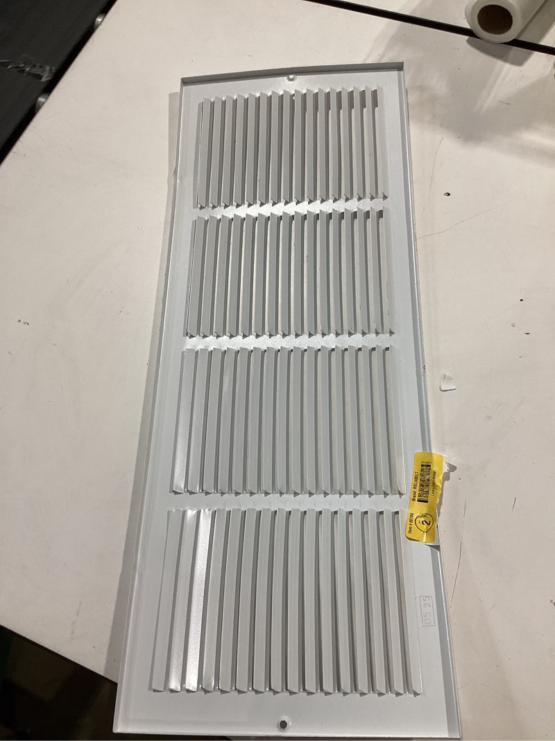 Condition photo showing As Is for reliabilt 24-in x 8-in steel white sidewall/ceiling grille
