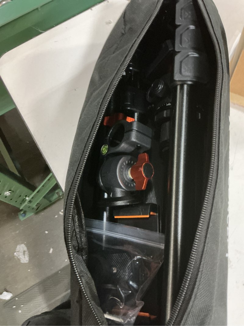 Condition photo showing As Is for k&f concept 76 inch camera tripod with rotatable multi-angle center column,lightweight travel outdoor dslr tripods with 360 degree ball head load capacity 8kg/17.6lbs, cellphone clips for smartphone 76" height/8kg load+extension arm