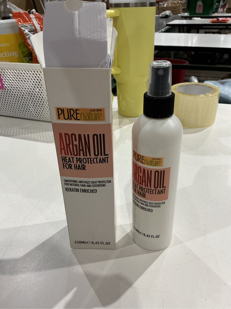 Condition photo showing Good Condition for moroccan argan oil heat protectant spray for hair - leave in thermal guard against flat iron, straightener and blow dry damage - hydrating anti frizz control for straight, black and curly locks