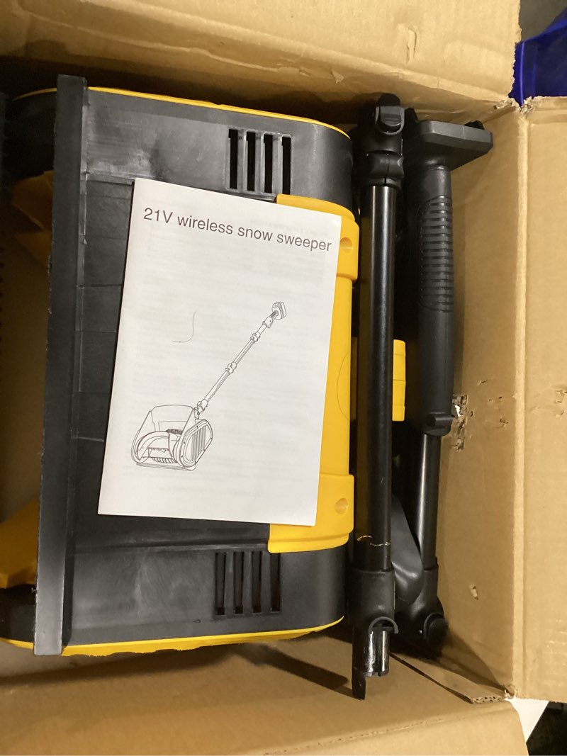 Condition photo showing New/Like New for Cordless Snow Shovel, 21V Brushless Motor, 4.0AH Electric Snow Blower, 14" Clearing Path - 26 ft Throwing Distance for Sidewalk, Deck & Patio(2 * 4.0Ah Battery & Quick Charger Included)