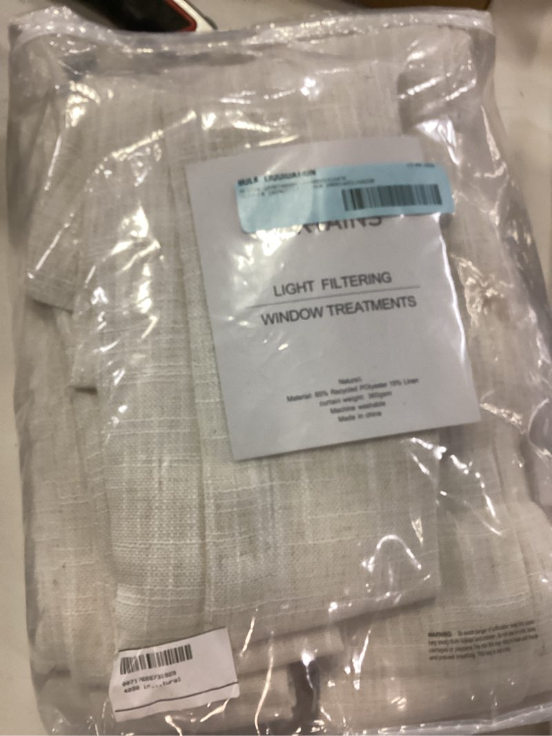 Condition photo showing Good Condition for galenzoov 40×90 inch 2 panels pinch pleated linen curtains for home  light filtering airy & privacy protection breathable window drapes for bedroom  living room  office  natural