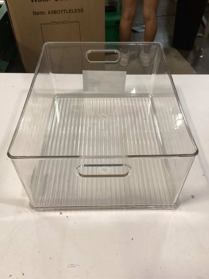 Condition photo showing Good Condition for idesign recycled plastic stackable storage bin with handles - clear pack of 1
