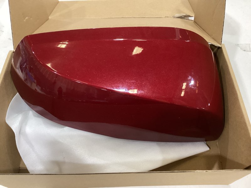 Condition photo showing As Is for right passenger side mirror cover cap compatible with 2019-2024 toyota rav4 with turn signal, ruby flare pearl 3t3 outer shell replacement, not for le hybrid le red right passenger side