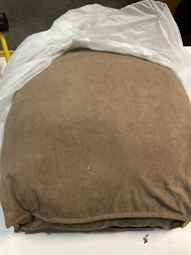 Condition photo showing As Is for couch back cushion pillows for replacement sofa back support pillow with removable velvet cover daybed reading pillows lumbar support pillow waist cushion for sofa,bedside,bay window brown 27.6*17.7*4.7in