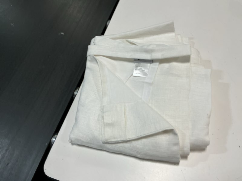 Condition photo showing Good Condition for (only one piece)quince heavyweight european linen room darkening curtain white 48in x 84in