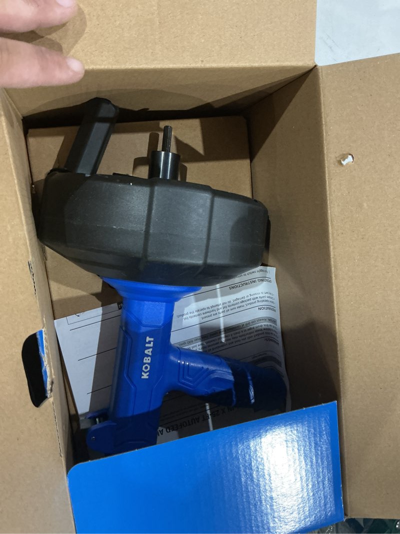 Condition photo showing As Is for kobalt 1/4-in x 25-ft high carbon wire hand auger for drain