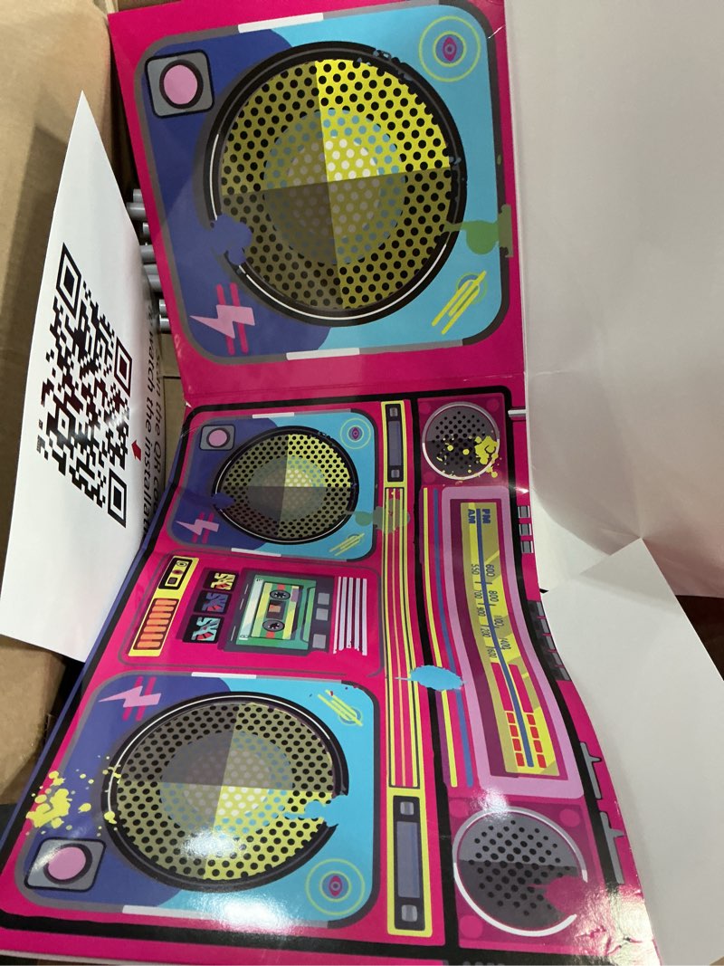 Condition photo showing As Is for keymall 80s party decorations novelty boom box centerpiece 80’s theme retro decorations party favor boxes candy table decorations for 90s hip hop music theme birthday party decorations