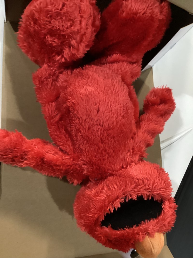 Condition photo showing New/Like New for sesame street hokey pokey elmo 14” interactive plush toy, sings, dances & plays music, bilingual stuffed animal for pretend play, soft & huggable, ages 18 months and up by just play