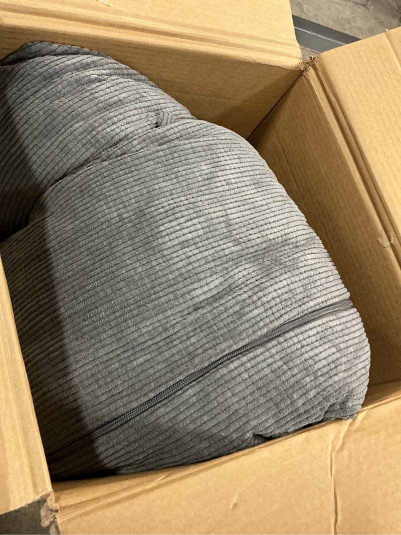 Condition photo showing As Is for Headboard Pillow Queen, Triangle Pillows for Headboard, Head Board Backrest Wedge Pillow for Reading Sitting Working, Daybed Pillows with Removable Cover for Bed Dorm Sofa, Dark Grey Dark Grey Queen