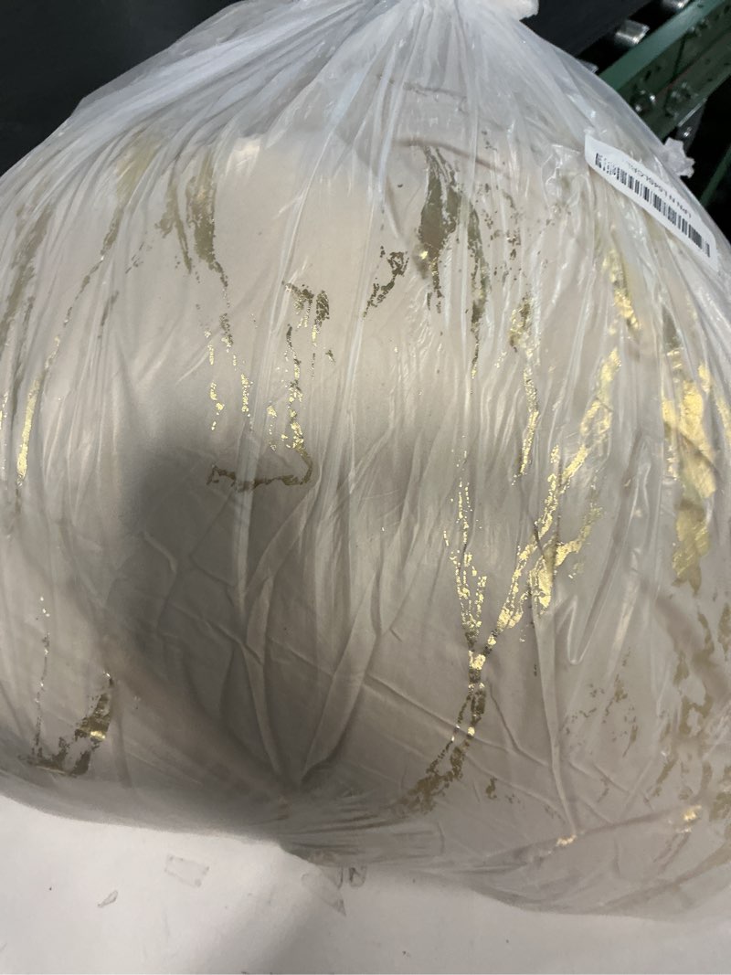 Condition photo showing Good Condition for WONGS BEDDING Khaki Gold Metallic Marble Comforter Set King Foil Print Glitter Bedding Sets with 2 Pillowcases for All Seasons, Soft Microfiber Bedding Set 103"x90" Khaki King(103"×90")