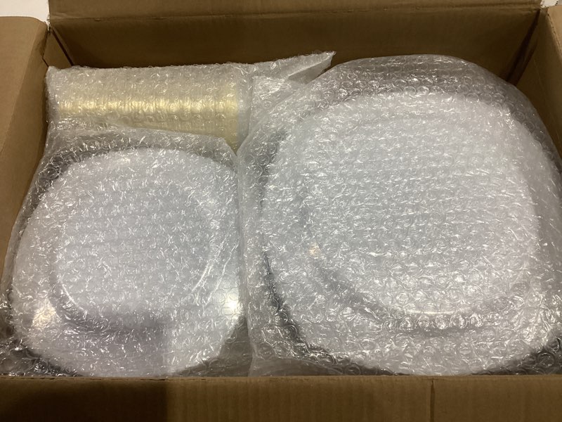 Condition photo showing New/Like New for 350PCS Gold Plastic Plates for 50 Guests, Disposable Dinnerware Sets Include 100 Gold Rim Plastic Plates, 50 Silverwares, 50 Cups, and 50 Pre Rolled Napkins for Party, Wedding, Graduation Gold 50 Guests Set