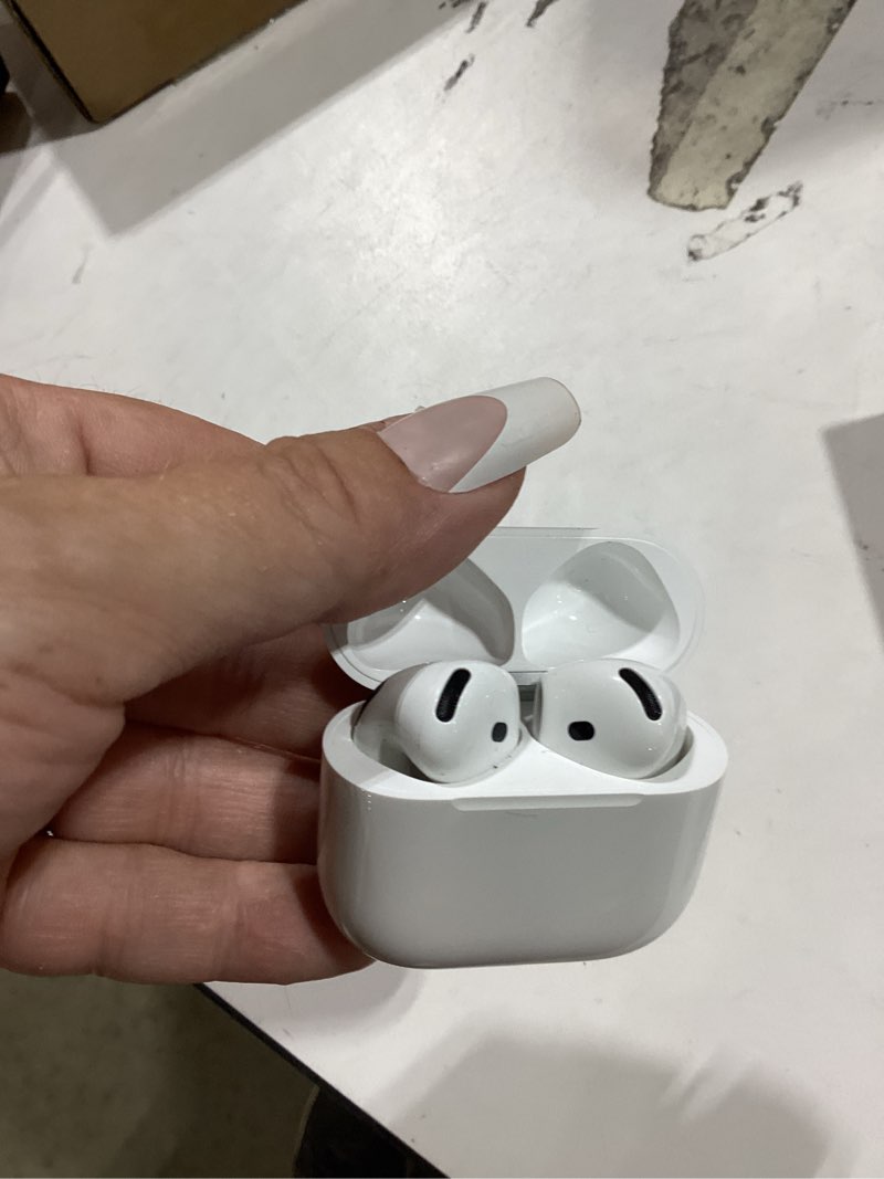 Condition photo showing New/Like New for apple airpods 4 wireless earbuds, bluetooth headphones, personalized spatial audio, sweat and water resistant, usb-c charging case, h2 chip, up to 30 hours of battery life, effortless setup for iphone