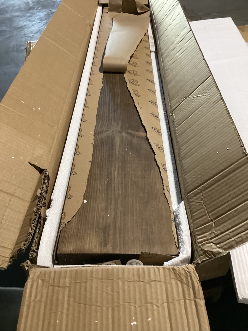 Condition photo showing Good Condition for walnut floating shelves 60 inch long 8-in deep set of 2, high end real solid wood floating shelves for wall,suitable for kitchen and coffee bar, with sturdy hidden bracket black walnut 60'' x 8''x 2''(set of 2?