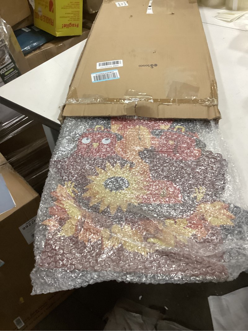 Condition photo showing Good Condition for Soaoo 32 Inch Thanksgiving Porch Sign Standing Decor Thanksgiving Yard Signs Wooden Pumpkin Element Decor for Fall Autumn Party Outdoor Decoration (Turkey)