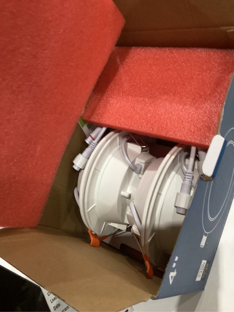 Condition photo showing Good Condition for Smart Recessed Lighting 4 Inch RGBCW Color Changing 12W LED Recessed Ceiling Light with Junction Box,2700 K-6000K,1080LM Canless Downlight Compatible with Alexa,Dimmable by Bluetooth Control (4 Pack) 4in Rgbcw Work With Alexa-4pack 4 Pack