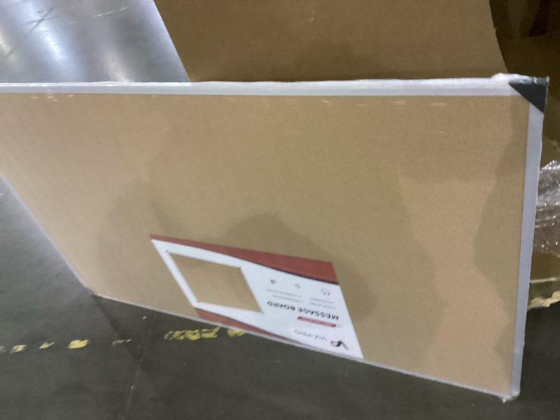 Condition photo showing Good Condition for VIZ-PRO Large Cork Bulletin Board, 60 X 36 Inches, Wall-Mounted Corkboard with Silver Aluminium Frame for School, Office, and Home 5' X 3'