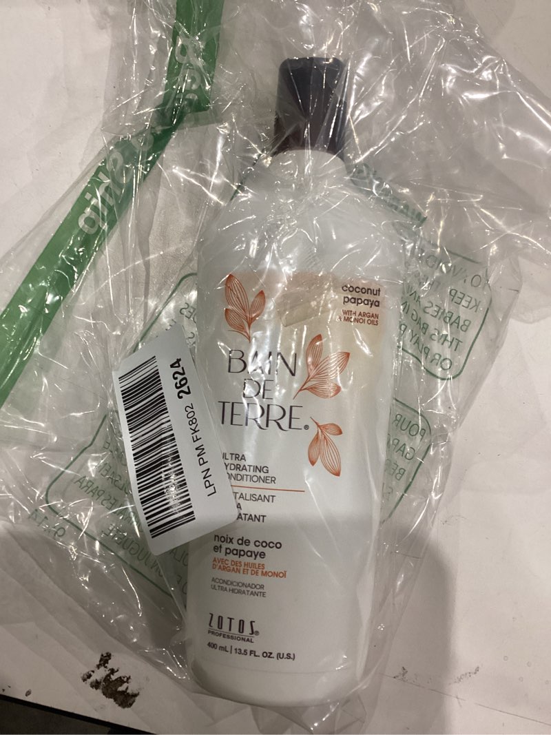 Condition photo showing Good Condition for Bain de Terre Coconut Papaya Ultra Hydrating Conditioner, Moisture Quench for Dry, Damaged Hair, with Argan & Monoi Oils, Paraben-Free, Color-Safe, Vegan 13.5 Fl Oz (Pack of 1)