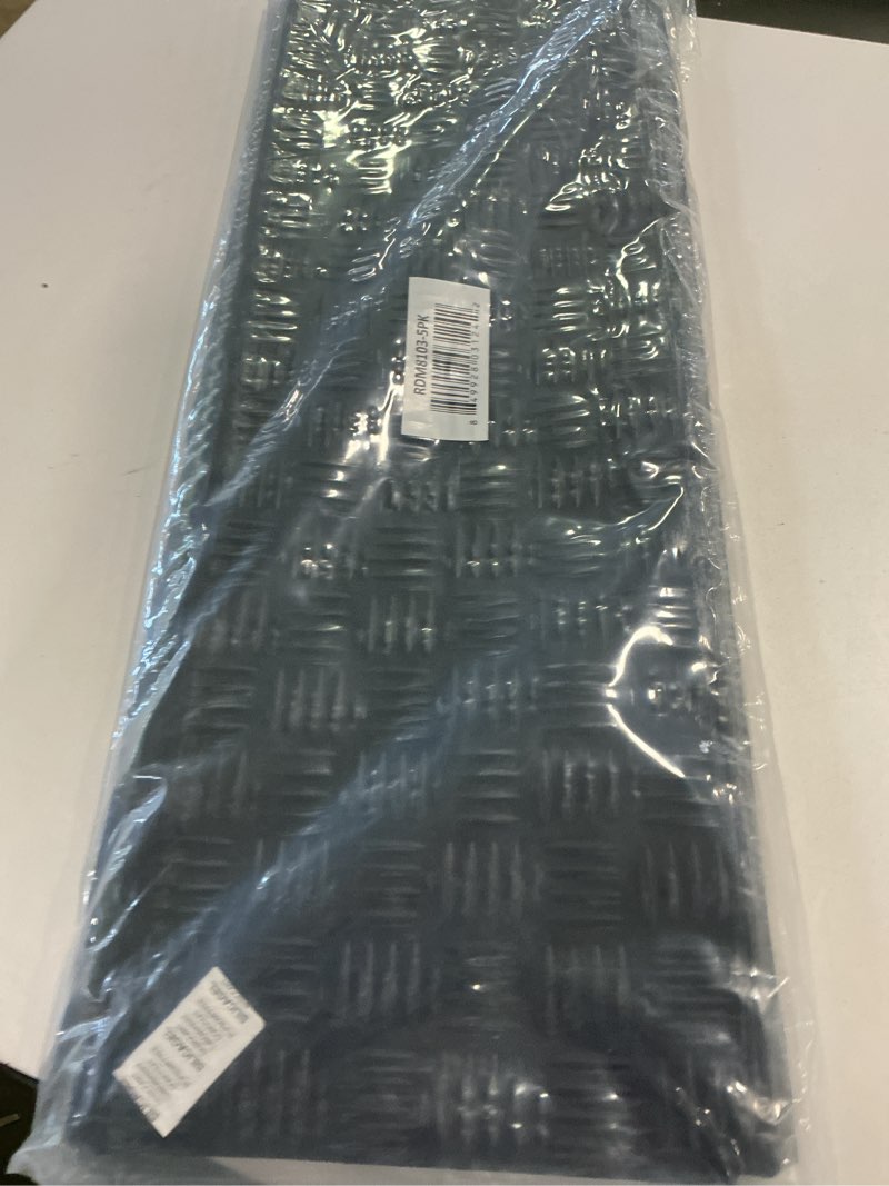 Condition photo showing New/Like New for Indoor/Outdoor Hose-Wash Square Edge Design Non-Slip Rubber 10" x 30" Modern Stair Treads for Stairs, Garage, Patio, 5 Pack, Ridged Black