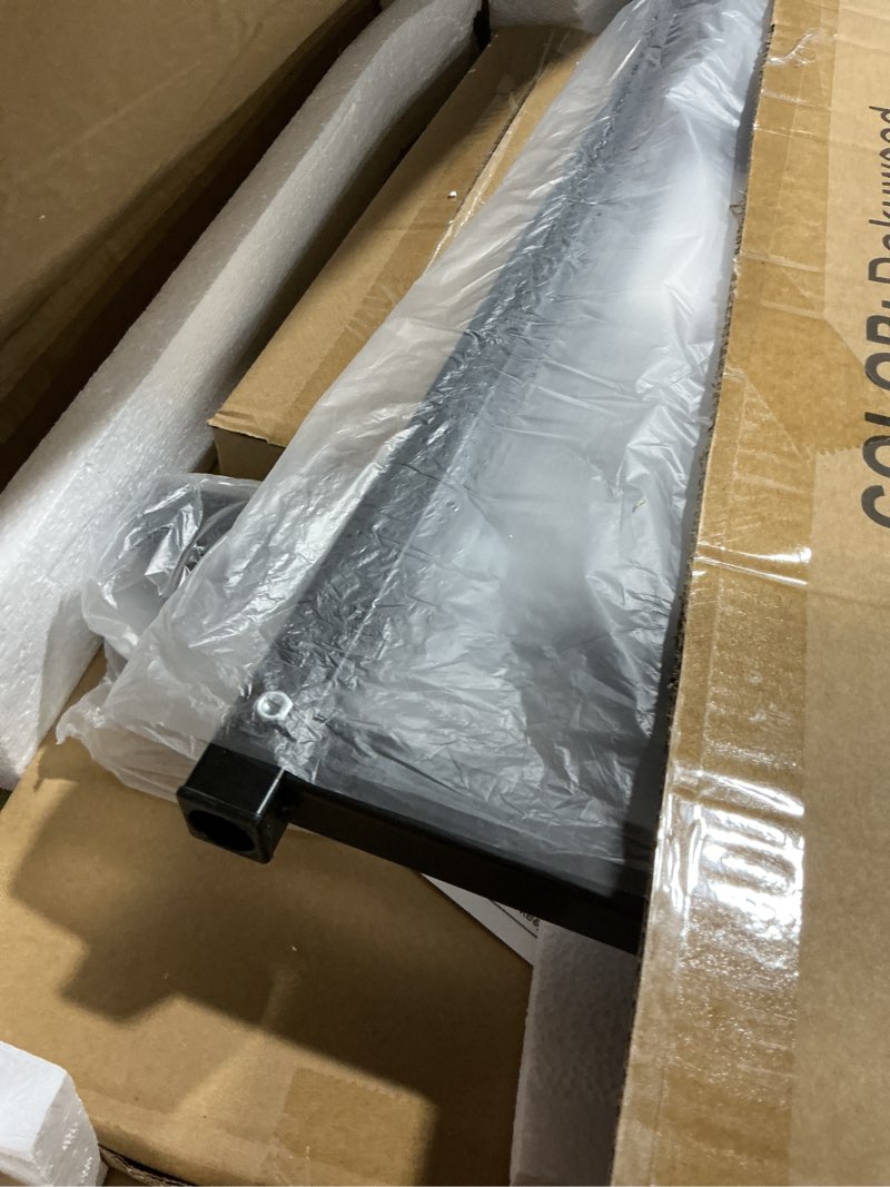 Condition photo showing As Is for lingmi recliner table, overbed table with wheels adjustable height and length over bed desk, hospital heavy duty metal leg laptop stand tray