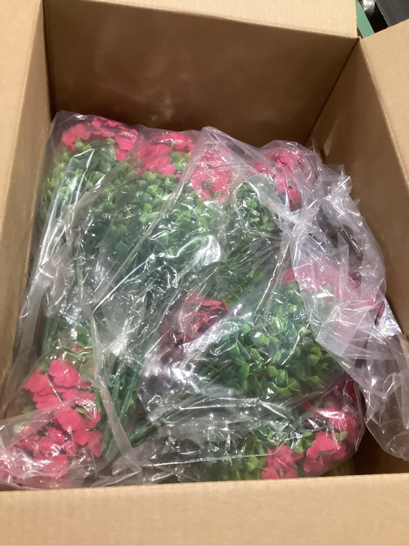 Condition photo showing Good Condition for grunyia 10 bundles artificial flowers outdoor uv resistant fake flowers no fade faux plants garden porch window box decorating (red)
