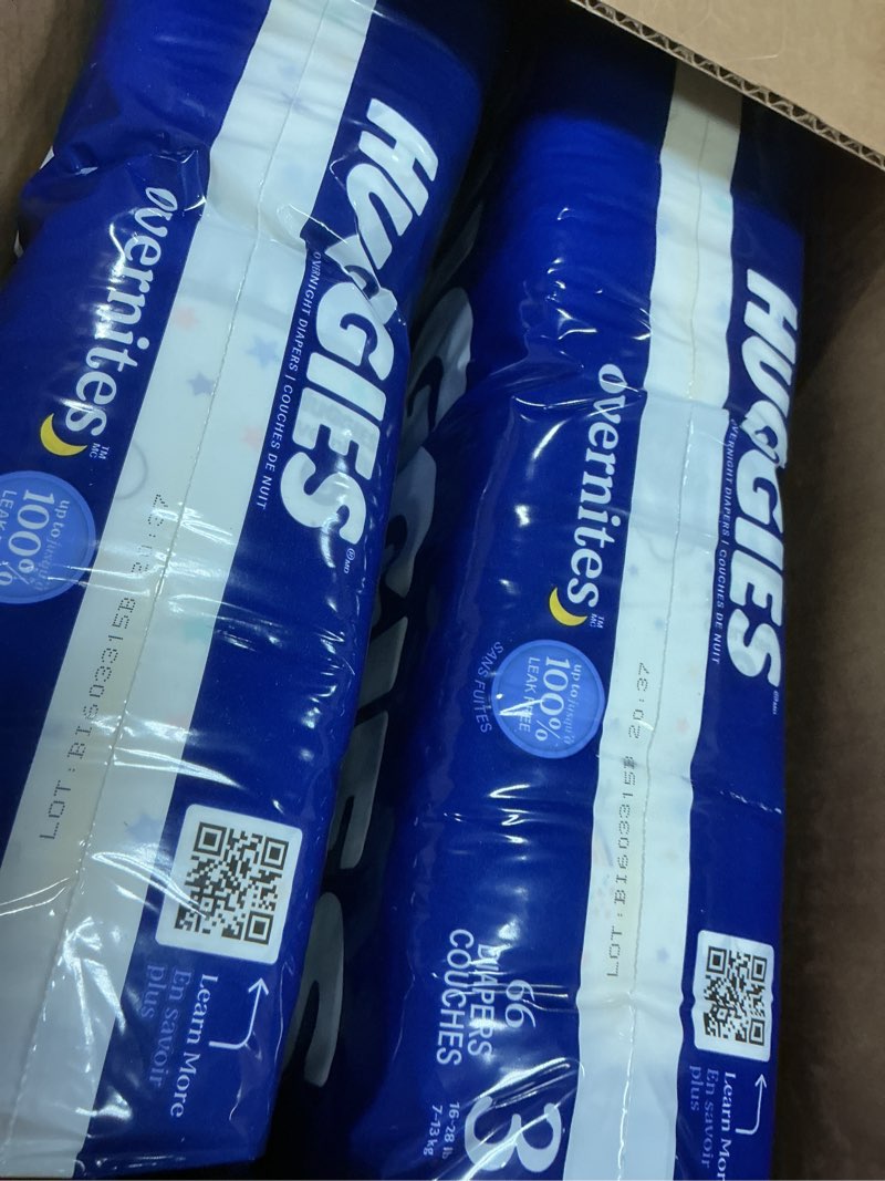 Condition photo showing New/Like New for huggies disposable overnight diapers - size 3 - 132ct